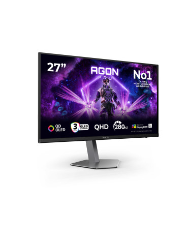 AOC AGON PRO AG276QZD2 computer monitor 26.5" 2560 x 1440 pixels Quad HD QD-OLED Black, Gray