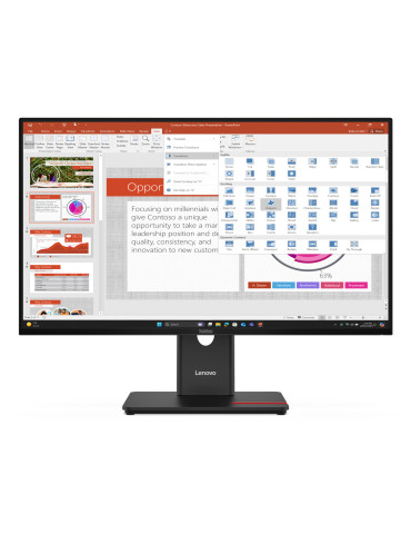 Lenovo ThinkVision T27-40 tietokoneen litteä näyttö 68,6 cm (27") 1920 x 1080 pikseliä Full HD LED Musta