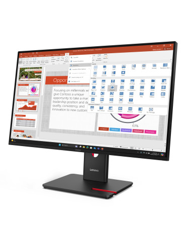 Lenovo ThinkVision T27-40 tietokoneen litteä näyttö 68,6 cm (27") 1920 x 1080 pikseliä Full HD LED Musta
