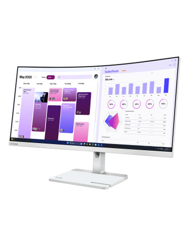 Lenovo L34W-4C computer monitor 34" 3440 x 1440 pixels UltraWide Quad HD LED Gray