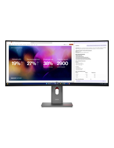 Lenovo ThinkVision P40WD-40 computer monitor 39.7" 5120 x 2160 pixels LCD Black