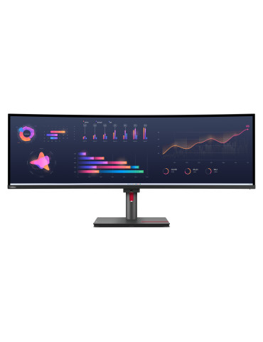 Lenovo ThinkVision P49w-30 tietokoneen litteä näyttö 124,5 cm (49") 5120 x 1440 pikseliä Dual WQHD LED Musta