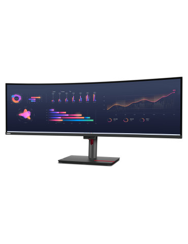 Lenovo ThinkVision P49w-30 tietokoneen litteä näyttö 124,5 cm (49") 5120 x 1440 pikseliä Dual WQHD LED Musta