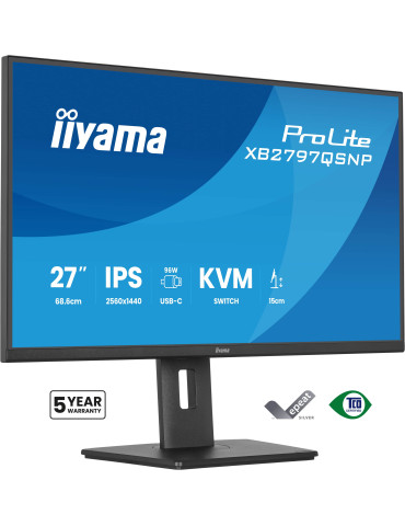 iiyama ProLite XB2797QSNP-B1 tietokoneen litteä näyttö 68,6 cm (27") 2560 x 1440 pikseliä Quad HD LCD Musta