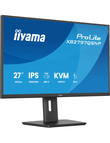 iiyama ProLite XB2797QSNP-B1 tietokoneen litteä näyttö 68,6 cm (27") 2560 x 1440 pikseliä Quad HD LCD Musta