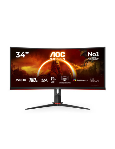 AOC G2 CU34G2XP computer monitor 34" 3440 x 1440 pixels UltraWide Quad HD LED Black, Red