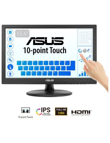 ASUS Touch VT169HE computer monitor 15.6" 1920 x 1080 pixels Full HD LED Touchscreen Tabletop Black