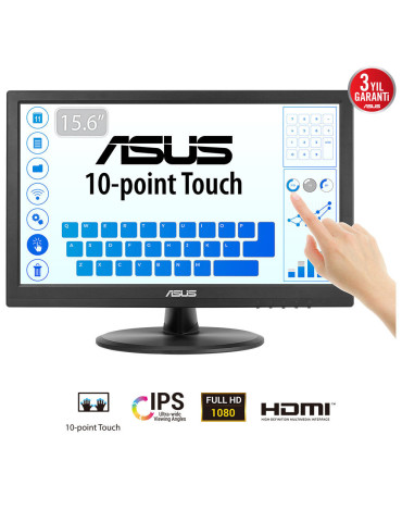ASUS Touch VT169HE computer monitor 15.6" 1920 x 1080 pixels Full HD LED Touchscreen Tabletop Black