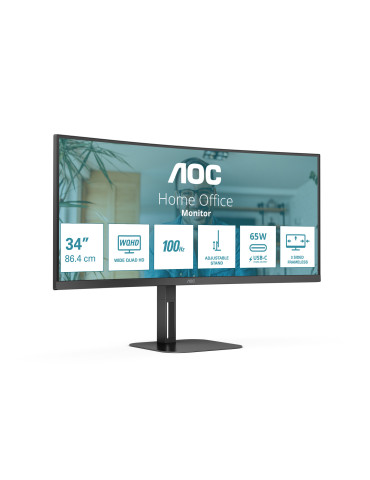 AOC V5 CU34V5C BK 23 computer monitor 34" 3440 x 1440 pixels Wide Quad HD LED Black