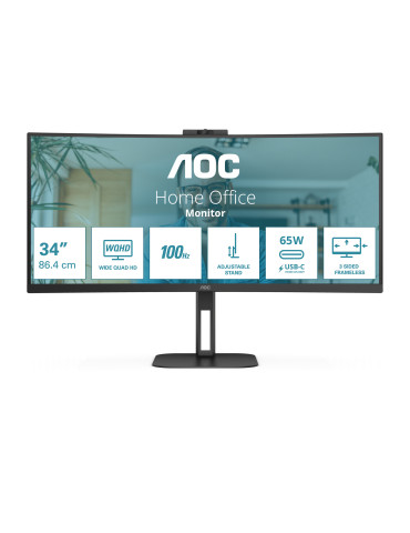 AOC V5 CU34V5C BK 23 computer monitor 34" 3440 x 1440 pixels Wide Quad HD LED Black