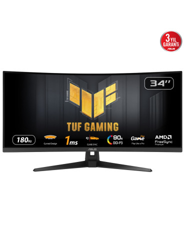 ASUS TUF Gaming VG34VQ3B computer monitor 34" 3440 x 1440 pixels UltraWide Quad HD LED Black