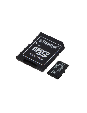 Kingston Technology 8GB microSDHC Industrial C10 A1 pSLC -kortti + SD-sovitin