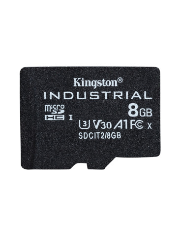 Kingston Technology 8GB microSDHC Industrial C10 A1 pSLC -kortti + SD-sovitin