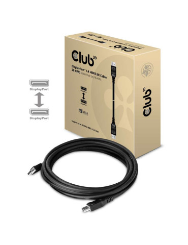 CLUB3D DisplayPort 1.4 HBR3 8K Cable M M 5m  16.40ft