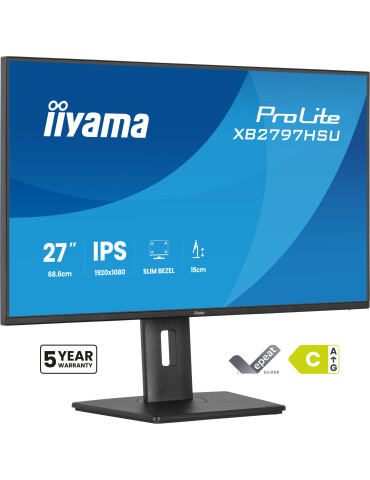 iiyama ProLite XB2797HSU-B1 platta pc-skärmar 68,6 cm (27") 1920 x 1080 pixlar Full HD LED Svart