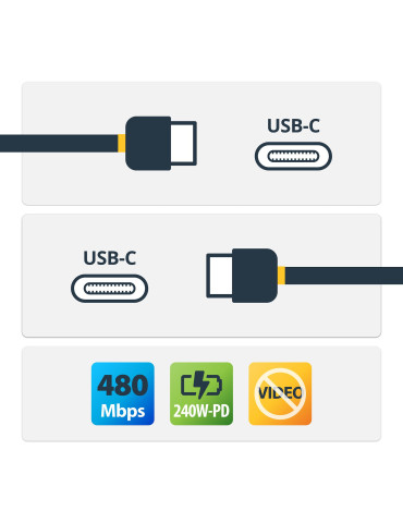 StarTech.com USB2EPR4M USB-kaapeli USB 2.0 4 m USB C 0,48 Gbit s 240 W Musta