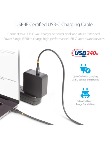 StarTech.com USB2EPR4M USB-kaapeli USB 2.0 4 m USB C 0,48 Gbit s 240 W Musta
