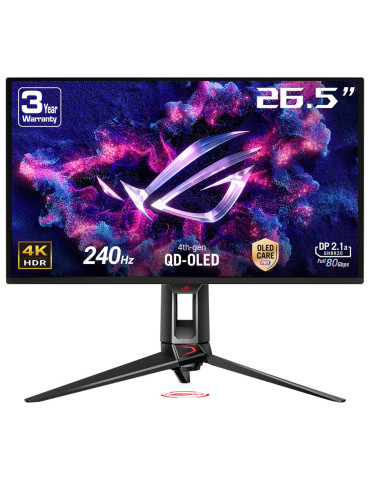 ASUS ROG Swift OLED PG27UCDM platta pc-skärmar 67,3 cm (26.5") 3840 x 2160 pixlar 4K Ultra HD QD-OLED Svart