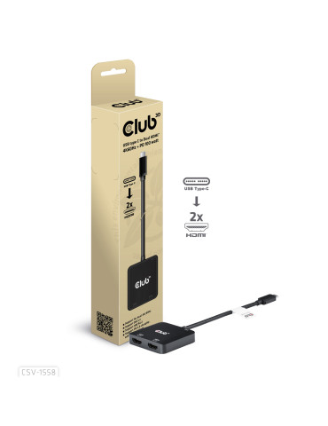 CLUB3D CSV-1558 bilddelare USB Type-C 2x HDMI