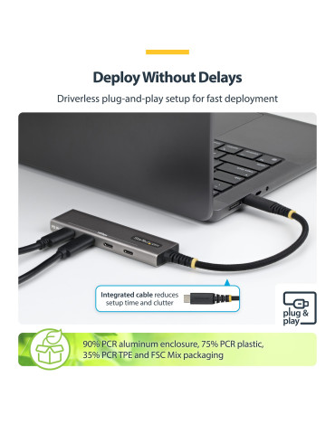 StarTech.com 309B-USBC-HUB interface hub USB 3.2 Gen 2 (3.1 Gen 2) Type-C 10000 Mbit s Gray