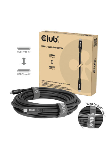CLUB3D CAC-2509 USB cable USB4 Gen 2x2 354.3" (9 m) USB C 20 Gbit s 100 W Black