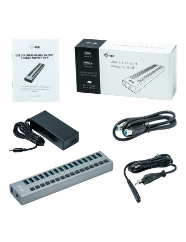 i-tec U3CHARGEHUB16 mobile device charger Universal Gray AC Indoor