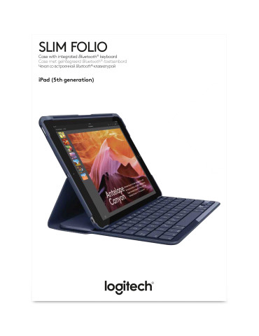 Logitech Slim Folio AZERTY French Bluetooth Carbon, Black