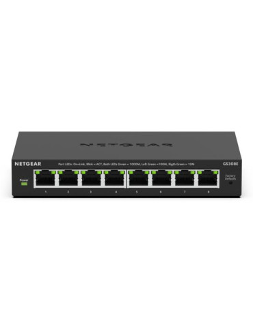 NETGEAR GS308E hanterad L2 L3 Gigabit Ethernet (10 100 1000) Svart