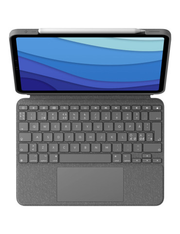 Logitech Combo Touch QWERTY Nordic Smart Connector Gray