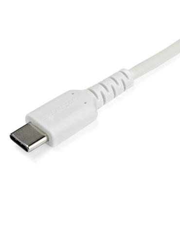 StarTech.com 1 m USB-C-snabbladdningskabel, robust, laddning och synkronisering, 60 W (3 A) PD, USB 2.0, vit TPE-mantel och