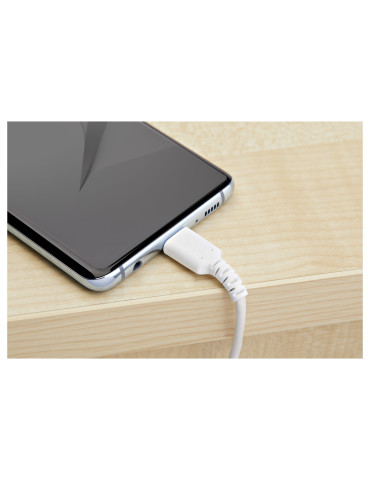 StarTech.com 1 m USB-C-snabbladdningskabel, robust, laddning och synkronisering, 60 W (3 A) PD, USB 2.0, vit TPE-mantel och