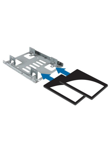 StarTech.com BRACKET25X2 asemapaikkaan asennettava paneeli 8,89 cm (3.5") Liitinpaneeli Ruostumaton teräs