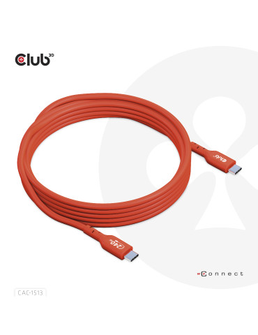 CLUB3D CAC-1513 USB-kablar USB 2.0 3 m USB C 240 W Orange