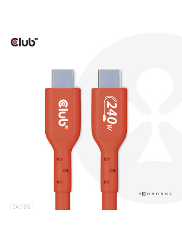 CLUB3D CAC-1513 USB-kablar USB 2.0 3 m USB C 240 W Orange