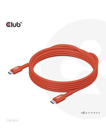 CLUB3D CAC-1513 USB-kablar USB 2.0 3 m USB C 240 W Orange