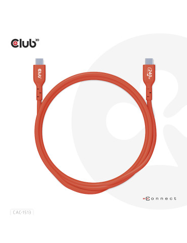 CLUB3D CAC-1513 USB-kablar USB 2.0 3 m USB C 240 W Orange