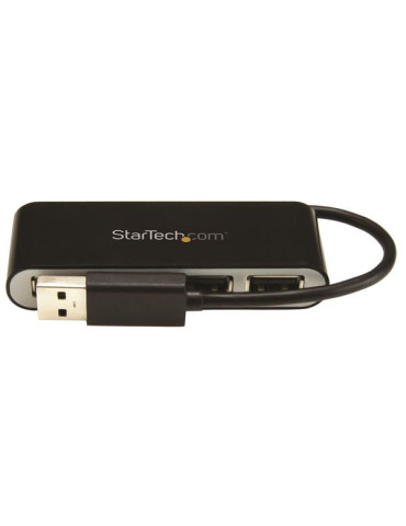 StarTech.com ST4200MINI2 keskitin USB 2.0 480 Mbit s Musta, Hopea