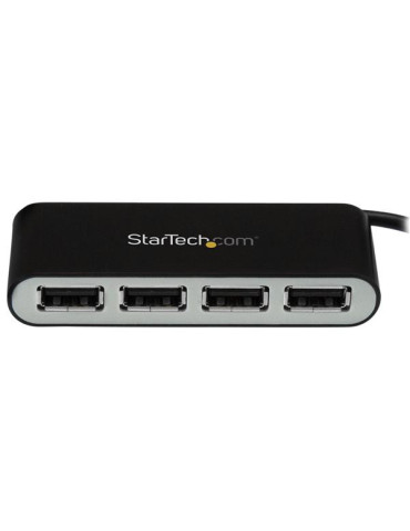StarTech.com ST4200MINI2 keskitin USB 2.0 480 Mbit s Musta, Hopea