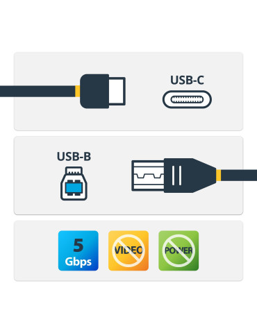 StarTech.com 2 m USB-B till USB-C-kabel, USB 5 Gbps, datakabel, USB 3.0, USB-C-dataöverföringskabel
