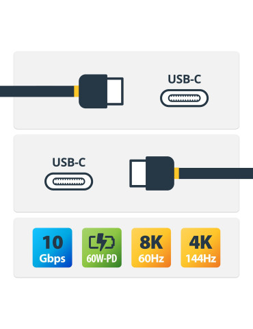 StarTech.com USB31CC50CM USB cable USB 3.2 Gen 2 (3.1 Gen 2) 19.7" (0.5 m) USB C 10 Gbit s 60 W Black