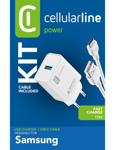 Cellularline 8018080303906 Smartphone, Universal White AC Fast charging Indoor