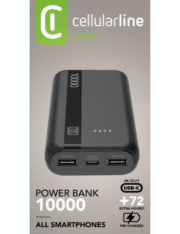 Cellularline 8018080481956 Litium-Ion (Li-Ion) 10000 mAh Svart