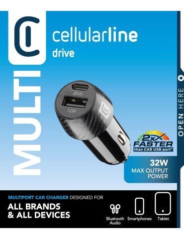 Cellularline 8018080420719 Smartphone, Universal Svart Cigarr tändare Snabb laddning Automatisk