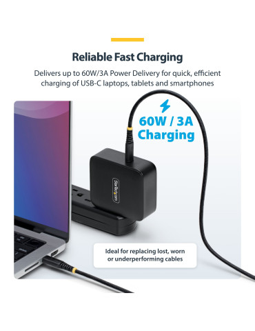 StarTech.com USB2CC1MNCBR USB cable USB 2.0 39.4" (1 m) USB C 0.48 Gbit s 60 W Black