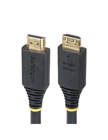 StarTech.com 5 m höghastighets HDMI-kabel med gripkontakter, 4K 60 Hz 1440p 144 Hz, HDR10 HDCP 2.2 ARC, 18 Gbps, UHD HDMI-kabel