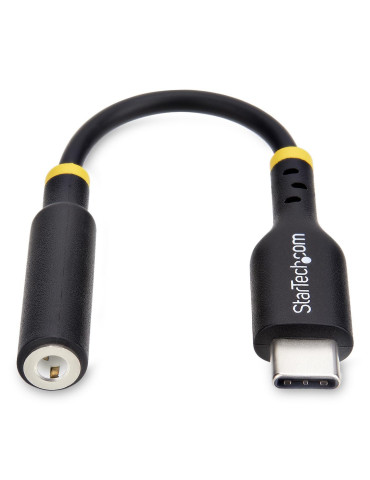 StarTech.com USB-C till 3,5 mm TRRS-ljudadapter för hörlurar högtalaruttag, USB Type-C Aux-dongel, Hi-Fi 32-bitars DAC, för
