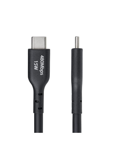 StarTech.com 4 m USB-A till USB-C-laddningskabel, laddning och synkronisering, 3 A, USB 2.0, TPE-mantel - Svart