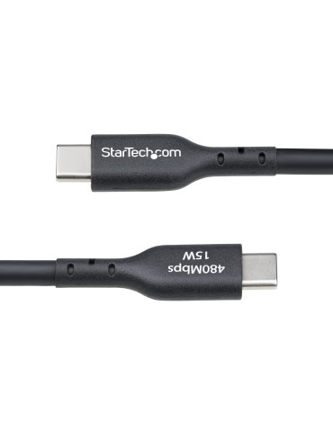 StarTech.com 4 m USB-A till USB-C-laddningskabel, laddning och synkronisering, 3 A, USB 2.0, TPE-mantel - Svart