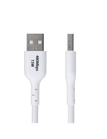 StarTech.com 3 m USB-A till USB-C-laddningskabel, laddning och synkronisering, 3 A, USB 2.0, TPE-mantel - Vit USB-laddningssladd