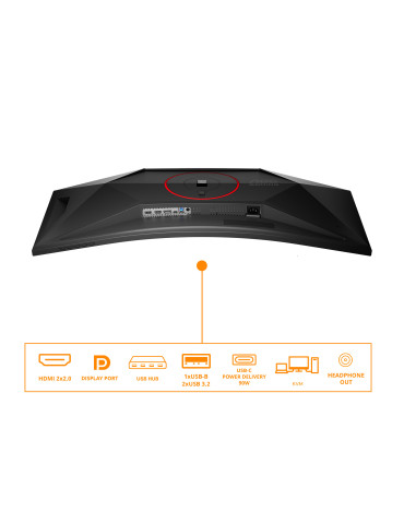 AOC G4 CU34G4CAP platta pc-skärmar 86,4 cm (34") 3440 x 1440 pixlar UltraWide Quad HD LCD Svart, Röd